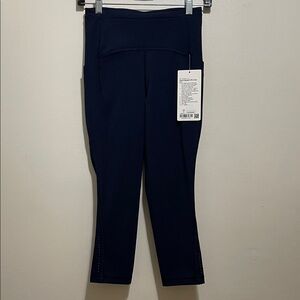 LULULEMON Swift Speed HRcCrop Navy Blue Leggings Size 4